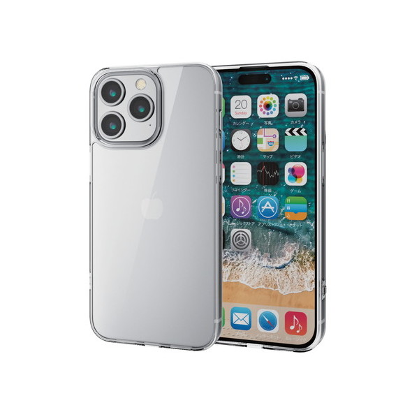 ELECOM PM-A23DHVCG1CR NA [iPhone15 Pro Max P[X nCubh Ռz JYی݌v wʃKXNA dx9H]