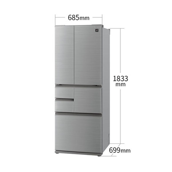 SHARP 冷蔵庫 SJ-MF50J-H シルバー 2ドア　12/20まで出品 SHARP SJ-X508K-S アッシュシルバー [冷蔵庫 (502L・フレンチ