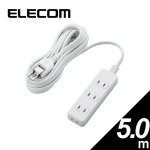 ELECOM ほこりシャッター付き電源タップ T-ST02-22450WH
