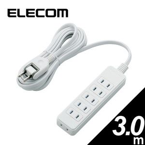 ELECOM T-ST02-22650WH ホワイト [スイングプラグ電源タップ 6個口