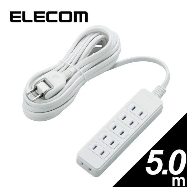 ELECOM T-ST02-22650WH ホワイト [スイングプラグ電源タップ 6個口