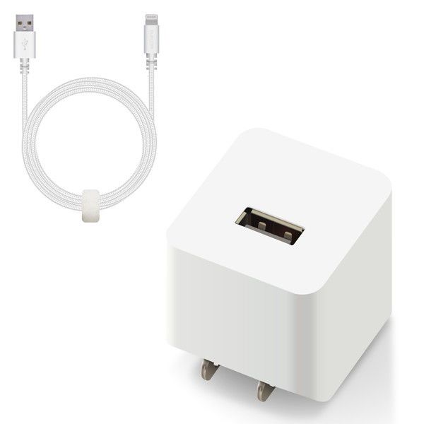 ELECOM MPA-ACL09WH [LightningAC[d/2.4Ao/P[u/1.5m/ϋvP[u/zCg]