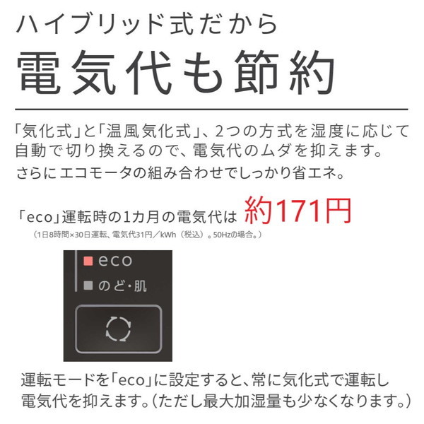 DAINICHI HD-LX1022-H モスグレー [ハイブリッド式加湿器(木造16畳まで