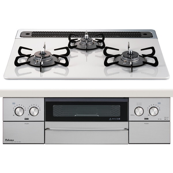 パロマ PD-829WS-60CV-13A ティアラシルバー WITHNA (ウィズナ) [ビルトインガスコンロ (都市ガス用・3口・左右強火タイプ・幅60cm)] パロマ PD-829WS-60CV-13A ティアラシルバー WITHNA (ウィズナ
