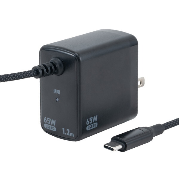 Nakabayashi JYU-AC0212BK  [GaN 65W PD[d 1.2m]