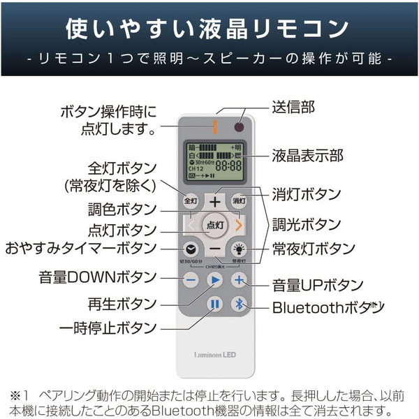 ドウシシャ OS-W08DS notes(ノーツ) [LEDシーリングライト (～8畳/調色・調光) Bluetoothスピーカー搭載 リモコン付き]