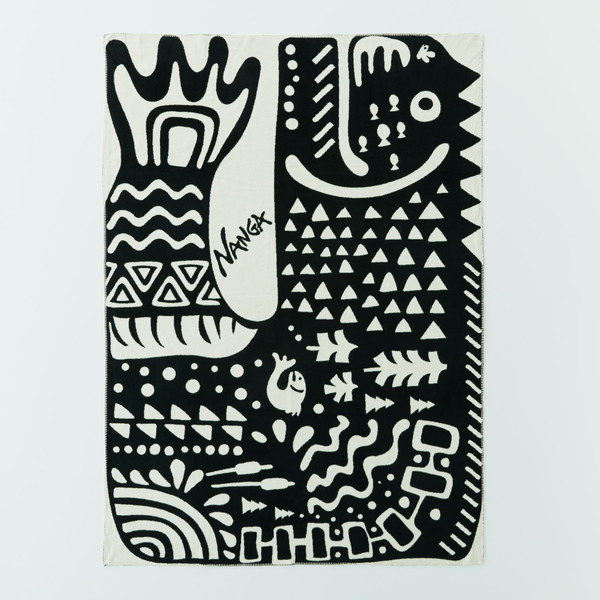 NANGA iK GCVgtBbV RbguPbg VO ubNtBbV ANCIENT FISH COTTON BLANKET S SINGLE BLACK FISH NZ2254-4C427 N1NOLFs4