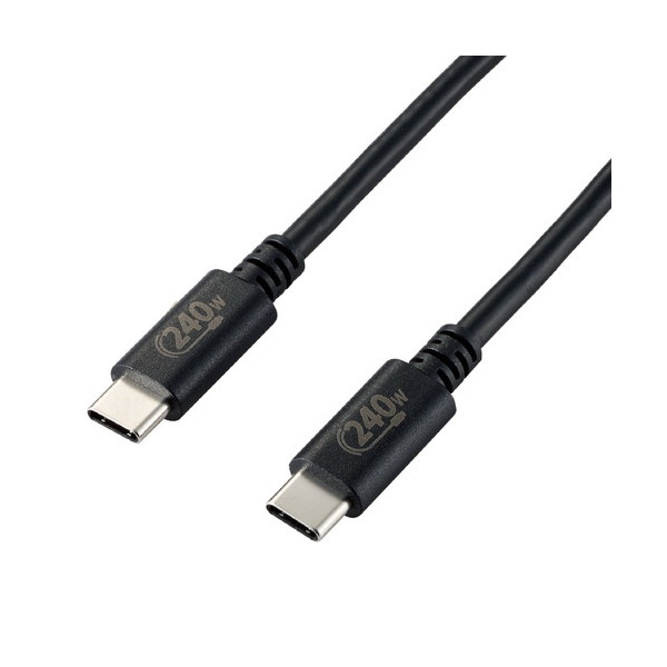ELECOM U2C-CCPE10NBK USB Type-cP[u 2.0 PD EPRΉ 240W (USB-C to USB-C) 1m ubN