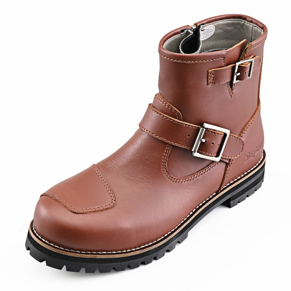 デイトナ D62882 バイク ブーツ ライディングブーツ レディース 防水 本革 牛革 シフトパッド付き サイドジップ エンジニアブーツ DS-007 WP ブラウン 24.0cm