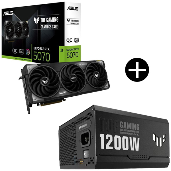 ASUS TUF-RTX5070-O12G-GAMING グラフィックカード + TUF-GAMING-1200G 
