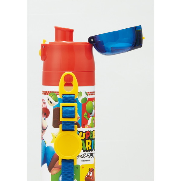 新品！スーパーマリオ 3D 直飲み ステンレス 水筒 子供用 保冷 480ml 水筒 ステンレス 直飲み 3Dロック付ダイレクトボトル スーパー