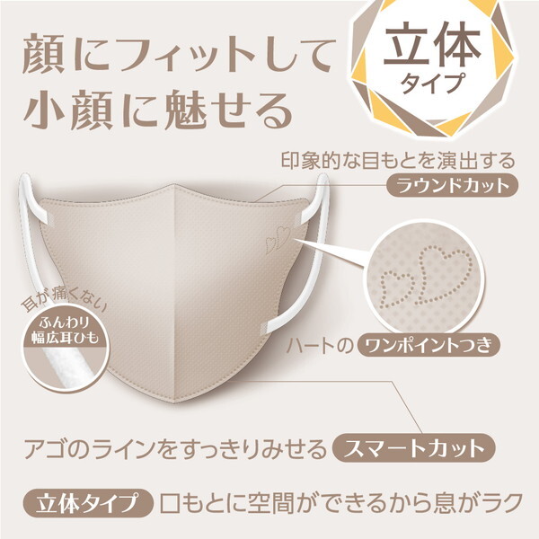 白元アース ビースタイル 立体タイプ ふつう ミルクティーベージュ 5枚