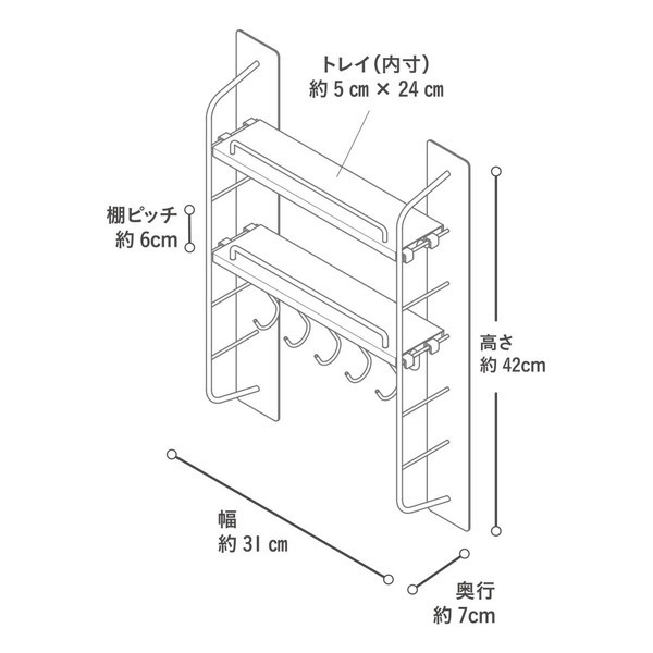 平安伸銅 SPM-1 スリムマグネットラック ハンガーset S