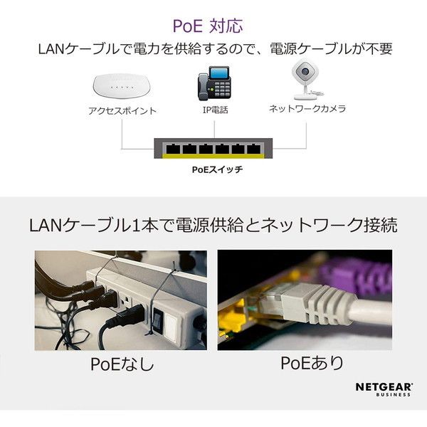 NETGEAR GS305PP-100JPS [スイッチングハブ / 高出力PoE+対応(83W