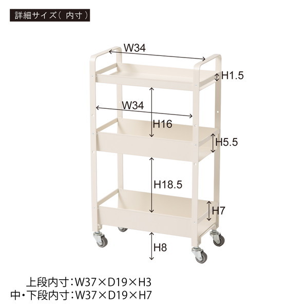 東谷 NIT-18WH ホワイト ストレージワゴン | 激安の新品・型落ち