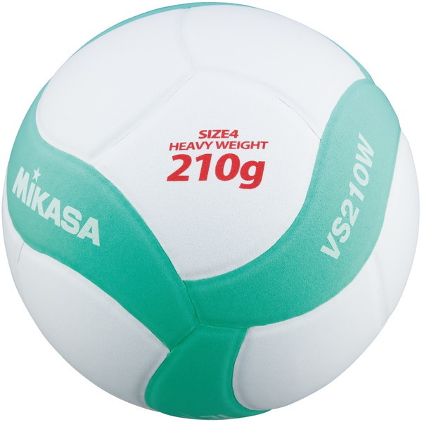 MIKASA VS210W-W-G スマイルバレーボール 練習球 重量4号 ホワイト/グリーン