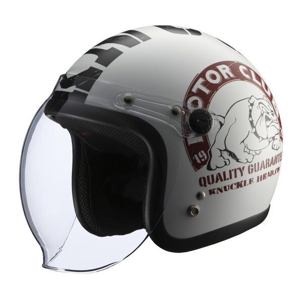 RIDEZ KNUCKLE HEAD BULL2 WH/BK (57-60cm) [バイク用ナックルヘッド