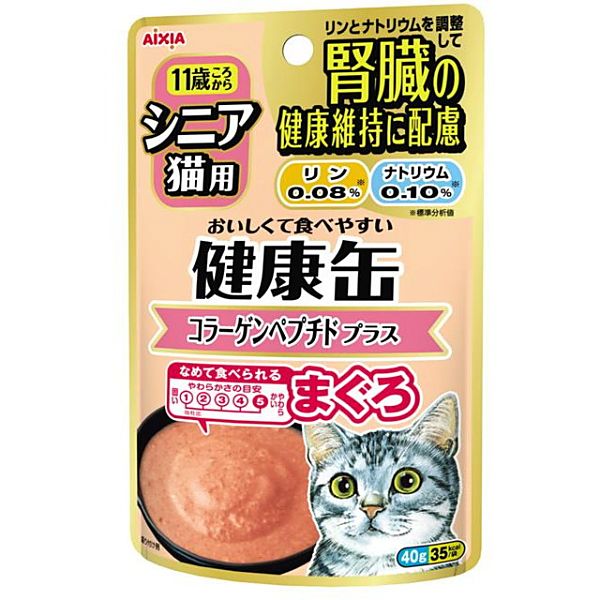 アイシア 健康缶パウチ シニア猫用 皮膚・被毛ケア 40g