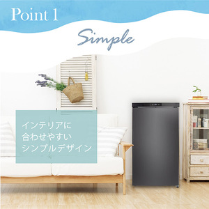 MAXZEN マクスゼン JF064ML01WH ホワイト [冷凍庫 (64L・右開き