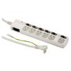 オーム電機 HS-T1259W [電源タップ ブレーカー付 3ピンプラグ対応 アース付 雷ガード 6個口 1.8m]