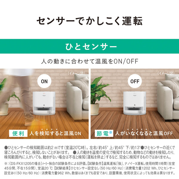 PANASONIC DS-FKX1206-W ホワイト [加湿セラミックファン PANASONIC DS-FKX1206-W ホワイト [加湿セラミックファン