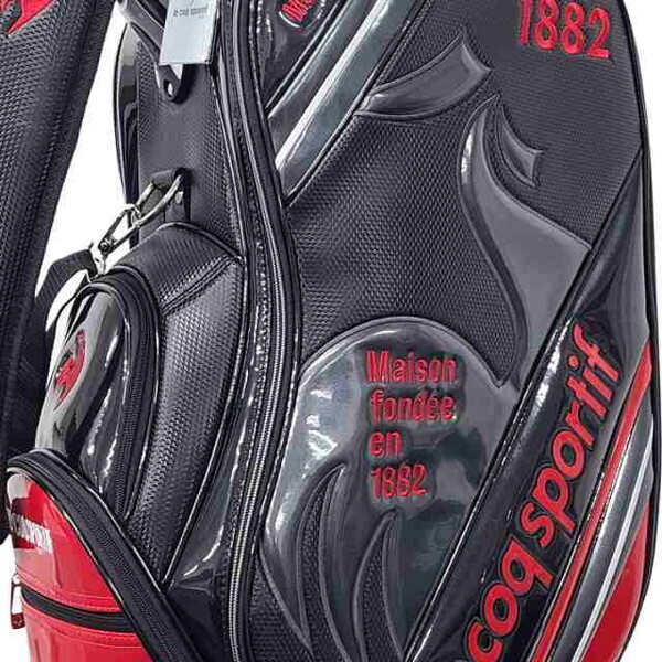 やっさん　le coq sportif キャディバッグ ブラック レッド le coq sportif ルコック キャディバッグ 2025年モデル LG5SCB10M BKRD