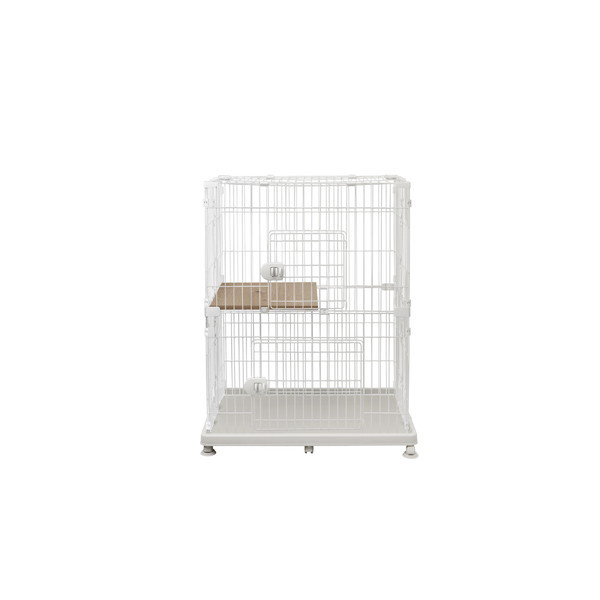 ペットケージ 猫ケージ 2段 PEC-902 ホワイト キャスターなし キャット
