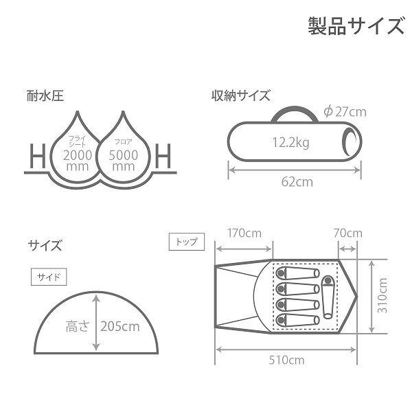 DOD テント ザ・テントL T5-624-KH dod アウトドア キャンプ
