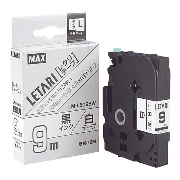 MAX LM-L509BW ���E������ [�r�[�|�b�v�~�j�p���^���e�[�v(��9mm�E8m)]