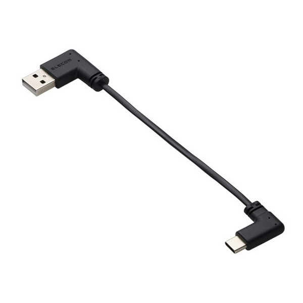 ELECOM MPA-ACLL01BK Type-CP[u (USB A to USB C) Z 0.1m L tbg oCobe[ [dP[u ubN