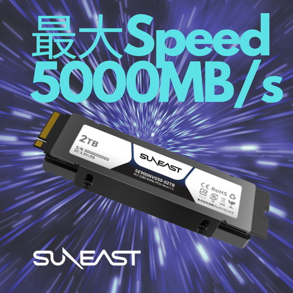 SUNEAST SE900NVG55-01TB [内蔵SSD M2 2280 NVMe 3D TLC SSDGen4×4 1TB ヒートシンク付]