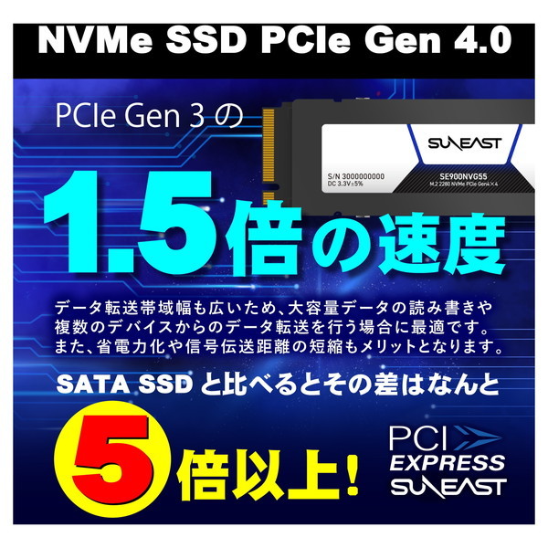 SUNEAST SE900NVG55-01TB [内蔵SSD M2 2280 NVMe 3D TLC SSDGen4×4 1TB