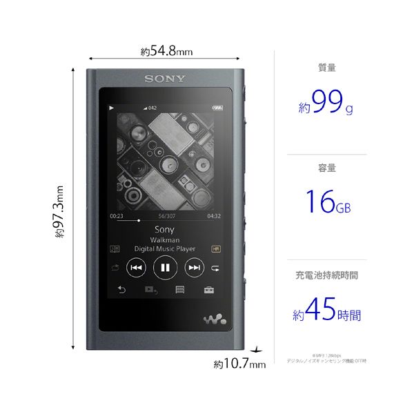 SONY NW-A55HN-B グレイッシュブラック Walkman(ウォークマン