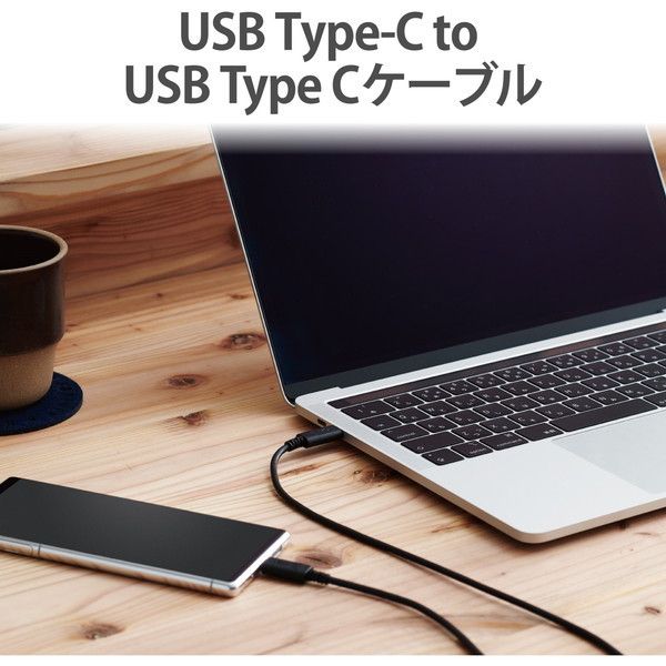 ELECOM U2C-CC30NBK2 USBケーブル 2.0 タイプC 3m 認証品 PD対応 3A