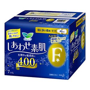 花王 ロリエ しあわせ素肌40 特に多い夜用羽 7コ