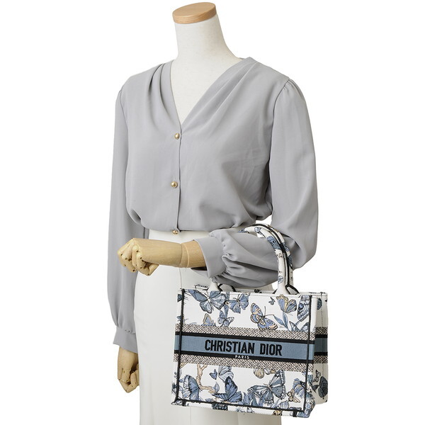 Christian Dior ディオール トートバッグ ホワイト/ブルー M1265ZESR