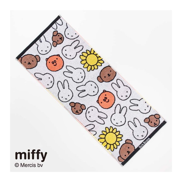 西川 miffy フェイスタオル ジャガード 日本製 DB2610 ホワイト