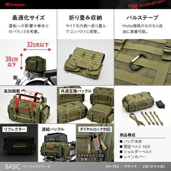 デイトナ D29784 ツーリングシートバッグ BASIC Mサイズ DH-763