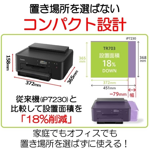 ■印刷枚数極少■Canon TR703 インクジェットプリンター キャノン コンパクトボディーと生産性を両立したインクジェットプリンター“TR703
