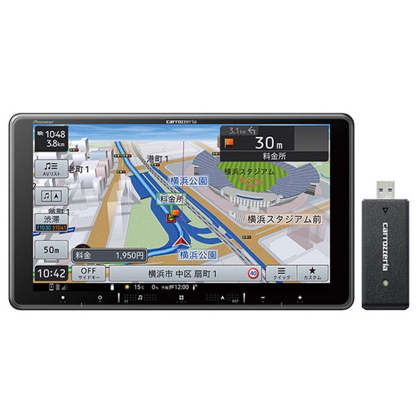 車載TVセット Stradaの地デジTVチューナーとPioneerのCD/DVDプレイヤー