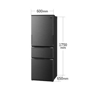SHARP SJ-PW37P-H ダークアッシュグレー [冷蔵庫(374L・左右