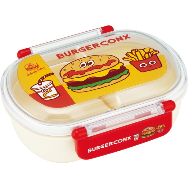 スケーター QAF2BAAG バーガーフレンズ 子供用 お弁当箱 1段 360ml ふわっと盛れるドーム型 抗菌加工