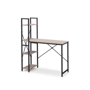 アイリスオーヤマ RDK-1042 ライトナチュラル/ブラック ラック付きデスク1000×420