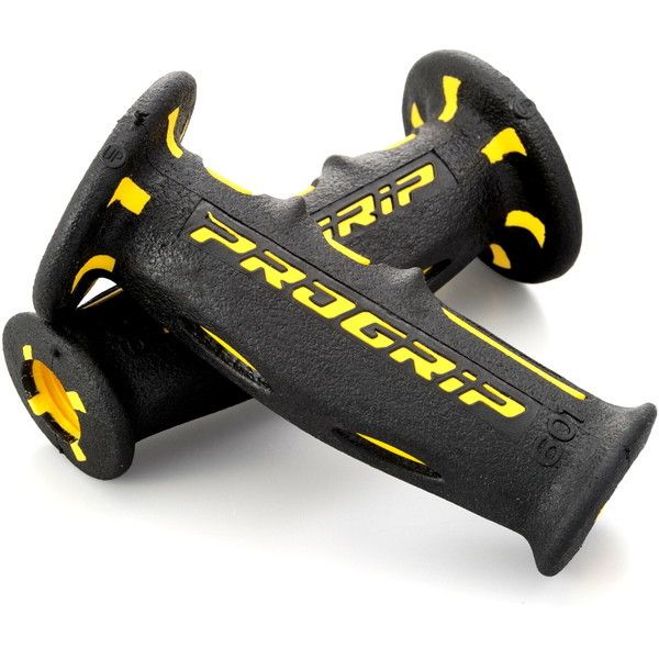 デイトナ D98026 PRO-GRIP スーパーバイクグリップ#601 耐震GEL 120mm 貫通 イエロー/ブラック