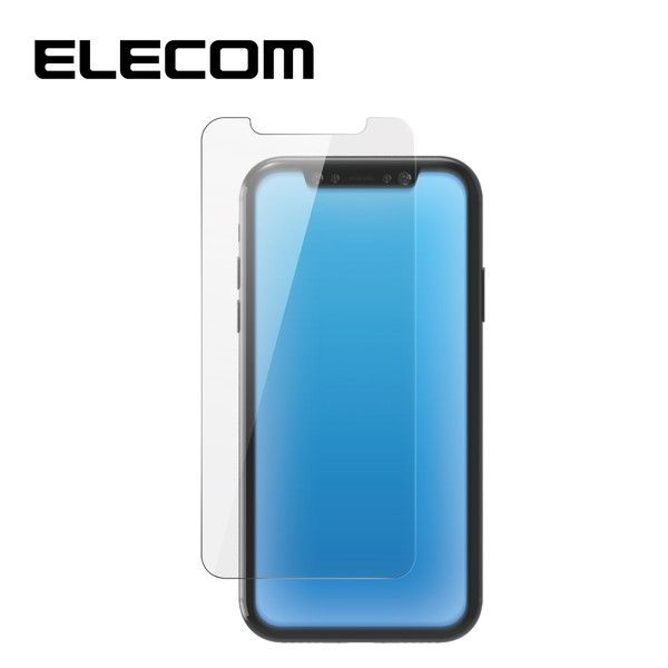 ELECOM PM-A19CFLGGBL iPhone 6.1C` XR یtB KX 9H u[CgJbg wh~ GA[X 0.33mm
