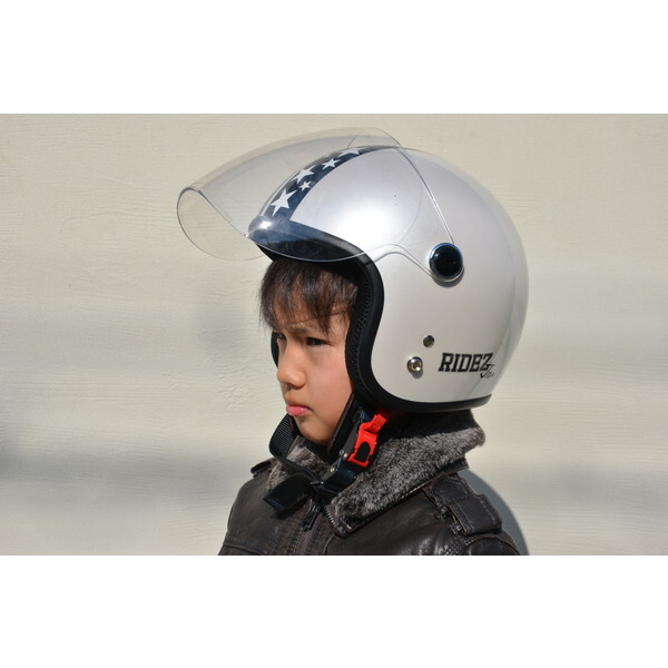 RIDEZ Jr STAR PEARL WHITE (53-54cm) [子ども用バイクヘルメット