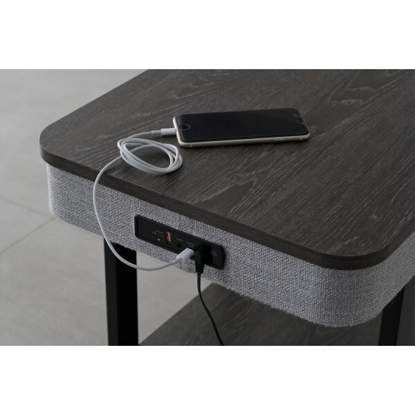 山善 AST-4850(GY/BK) グレー/ブラック [スピーカー付きサイドテーブル