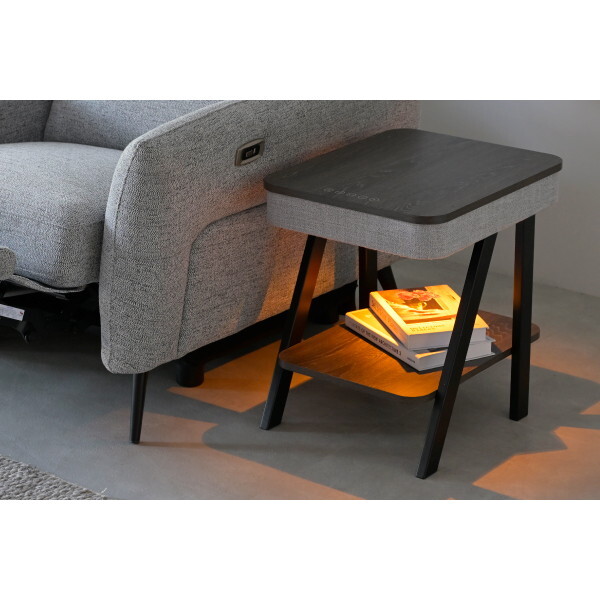 山善 AST-4850(GY/BK) グレー/ブラック [スピーカー付きサイドテーブル