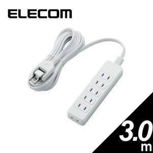 ELECOM ECT-0103BK 黒(ブラック) [電源タップ 10個口 3m 雷ガード