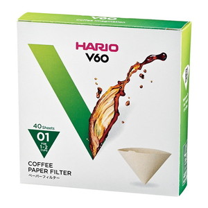 HARIO VCF-01-40M ブラウン [V60用ペーパーフィルター01M (～2杯用・40枚入)]